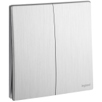 Legrand Mallia Senses 2810 03 BA 雙位雙控開關掣 (拉絲鋁) (金屬面)